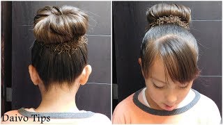 💫✨️CÓMO HACER UN CHONGO O MOÑO PERFECTO SIN DONA PERFECT BUNpenteado updo com ligas para meninas [upl. by Refinnaej530]