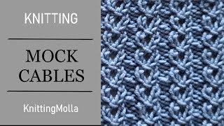 Knitted Eyelet Mock Cable stitch [upl. by Bertasi]