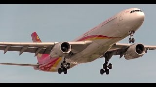 Hainan Airlines NEW Livery Airbus A330343 B5910 HU 489 landing at Berlin Tegel airport [upl. by Enitsrik]