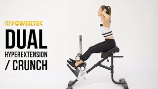 Dual Hyperextension  Crunch Demo  Powertec [upl. by Bergmann]