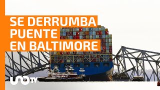 VIDEO Se derrumba puente en Baltimore [upl. by Assened]