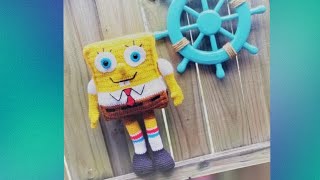 BOB ESPONJA COJIN EN AMIGURUMI Video 1 de 2 [upl. by Hadsall776]