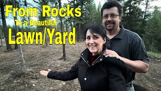 From rocks to a lawn Watch us as we create a beautiful yard from very rocky soil [upl. by Debarath415]