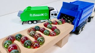 Marble Run Race ☆ HABA Slope amp Retro Makita Truck Garbage Truck Long Version 010 [upl. by Proulx]