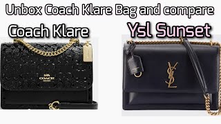 Unbox Coach Klare Signature Crossbody Bag With YSL Sunset Comparison Coach Outlet Bag [upl. by Fugere]