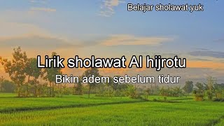 LIRIK SHOLAWAT AL HIJROTU  sound Arabic [upl. by Mill]