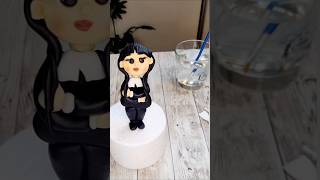 Wednesday Addams Fondant Cake Topper Tutorial CakeTopper FondantTutorial Cake cake CakeDesign [upl. by Hyrup226]