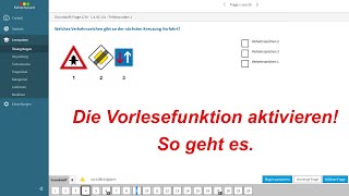 Fahrschulcard  die Vorlesefunktion aktivieren so geht´s  Lernen für den Führerschein  Fahrschule [upl. by Eselahs]