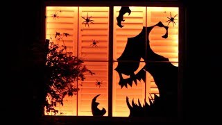 DIY Dollar Store Halloween Decor Window Display  Decorate with Me [upl. by Reginnej]