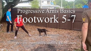 Progressive Arnis Basics Footwork 57 Reverse Pappitay Crossback Cross Steps [upl. by Kokoruda]