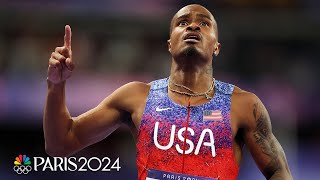 Quincy Hall finds another gear to come back and win men’s 400m  Paris Olympics  NBC Sports [upl. by Ynwat]