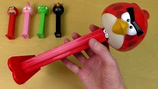 Gigantic Angry Birds PEZ Candy Roll Dispenser amp Surprise Eggs amp Fruit Gummies [upl. by Aseela]