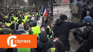 Gilets jaunes Acte 8  incidents et tensions 5 janvier 2019 Paris 4K [upl. by Koss]