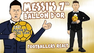 🏆Messi wins his 7th Ballon dOr🏆 Footballers React [upl. by Liahus356]