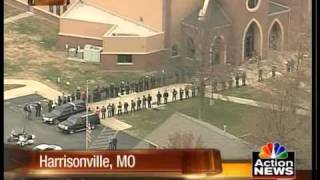 Volunteers block visibility of funeral protesters [upl. by Toft262]