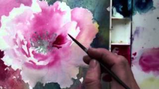 Preview  Watercolor Painting with Lian Quan Zhen Peony amp Hummingbird [upl. by Analem]