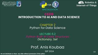 CS316 Python BuiltIn Data Structures  Set Dictionary [upl. by Notnad]