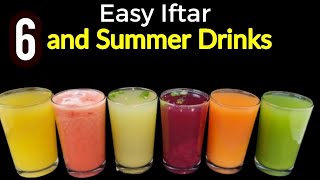 6 Easy Summer Drinks RecipesRefreshing juice to make at home ifthar juice preparation ideas [upl. by Ralyks]