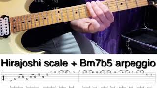 Guitar lesson spot 1  how to play a Hirajoshi  Bm7b5 arpeggio lick [upl. by Dona169]