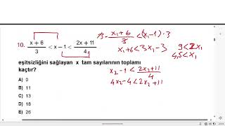 ALES 20242 SAYISAL AKADEMİK PERSONEL VE LİSANSÜSTÜ EĞİTİM GİRİŞ SINAV ÇÖZÜMLERİ SORU 10 280724 [upl. by Annais572]