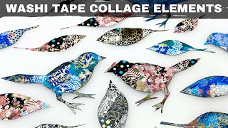 Washi Tape Collage Elements and DIY Washi Tape  LIVE CLASS DEMO [upl. by Dyche]