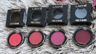 Lakme Face it Blush Swatches All shadesILoveLakme Nykaa [upl. by Kellia]