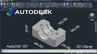 AutoCAD 3D How to drawing 3D wire clamp 3D modeling Autodesk sketches [upl. by Eri]