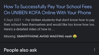 HOW TO PAY YOUR SCHOOL FEES ON UNIBEN KOFA WITH YOUR SMARTPHONE STEP BY STEP AND AVOID WASTING cash🤑 [upl. by Berri]