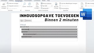 Automatische inhoudsopgave in Word  𝐛𝐢𝐧𝐧𝐞𝐧 𝟐 𝐦𝐢𝐧𝐮𝐭𝐞𝐧 [upl. by Ellennad]