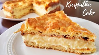 Karpatka Cake Recipe Polish Vanilla Slice  Carpathian Mountain Cream Cake [upl. by Nerrad650]