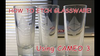 How to Etch Glass using Silhouette Cameo 3 and Armour Etch  Vinyl Crafts DIY Shotglass Glassware [upl. by Ayerdna300]