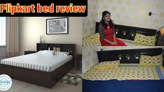 Flipkart perfect home Opus engineered wood King box bed review just 15000rs only [upl. by Oigres]