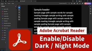 How to EnableDisable Night ModeDark Mode in Adobe Reader Windows 1011 PC [upl. by Sue]