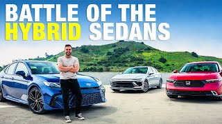 Toyota Camry vs Honda Accord vs Hyundai Sonata Midsize Hybrid Sedans Comparison Test [upl. by Victoria870]