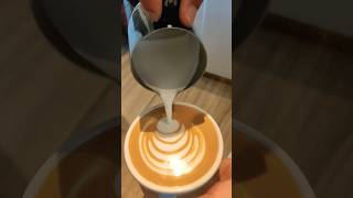 How To Pour Latte Art  LATTE CAPPUCCINO FLATEWHITE latteart coffee shorts barista [upl. by Nywloc707]