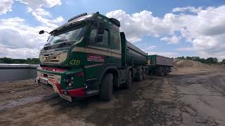 Truck Driving Volvo FMX 8x4  Trailer in Dump [upl. by Ylecic]