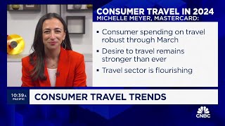 Travel spending not slowing down anytime soon says Michelle Meyer [upl. by Onailimixam888]