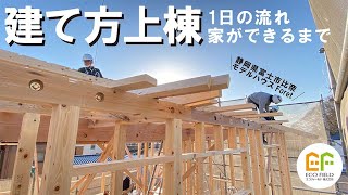 【家ができるまで】富士市比奈モデルハウス上棟の1日を密着取材してみた！ [upl. by Annahsal323]