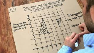 Key Skill  Describe an enlargement by a negative scale factor [upl. by Tifanie]