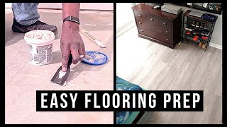 QUICK amp EASY How To Prep Concrete Subfloor for Vinyl Plank Flooring [upl. by Leshia]