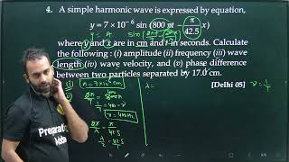 Pfp4 Wave numericals 11th from SL Arora a simple harmonic wave is expressed by equation y7106s [upl. by Gregrory]