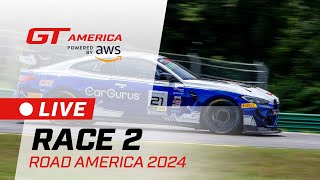 LIVE  Race 2  Road America  GT America powered by AWS 2024 [upl. by Godber131]