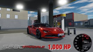 POV 361kmh in 1000hp Ferrari SF90 Stradale on Roblox Car Driving Simulator [upl. by Nalod]