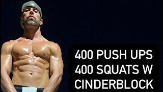 400 DECLINE PUSH UPS 400 SQUATS WITH CINDERBLOCK [upl. by Fisken75]