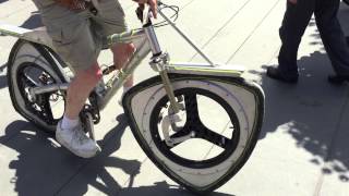 Crazy bike with triangle wheels at Pedalfest Jack London Sq 2015 [upl. by Cleary]