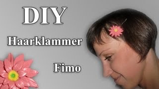 FIMO Haarklammer Polymer HairClip Dahlia  Tutorial HDDE ENSub [upl. by Lipson997]