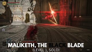 Elden Ring  Maliketh  Level 1 Solo [upl. by Seira]