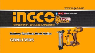 Καρφωτικό Μπαταρίας 20V LiIon CBNLI3505 Cordless brad nailer INGCO [upl. by Phonsa]