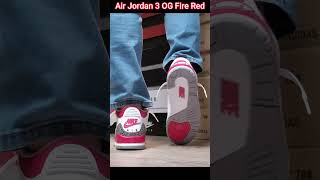 Air Jordan 3 OG Retro Fire Red On Feet [upl. by Anaimad]