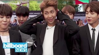 BTS Reflects on Most Awkward Awards Show Moment  Billboard News [upl. by Studley]